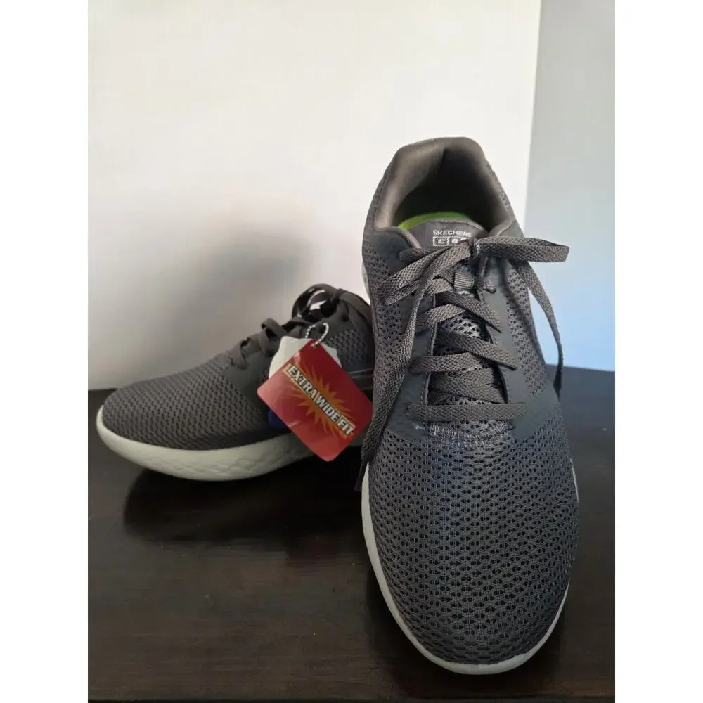 New SKECHERS Go Run 600 Refine Mens 9 EW Gray Sneakers 55061 Athletic Shoes